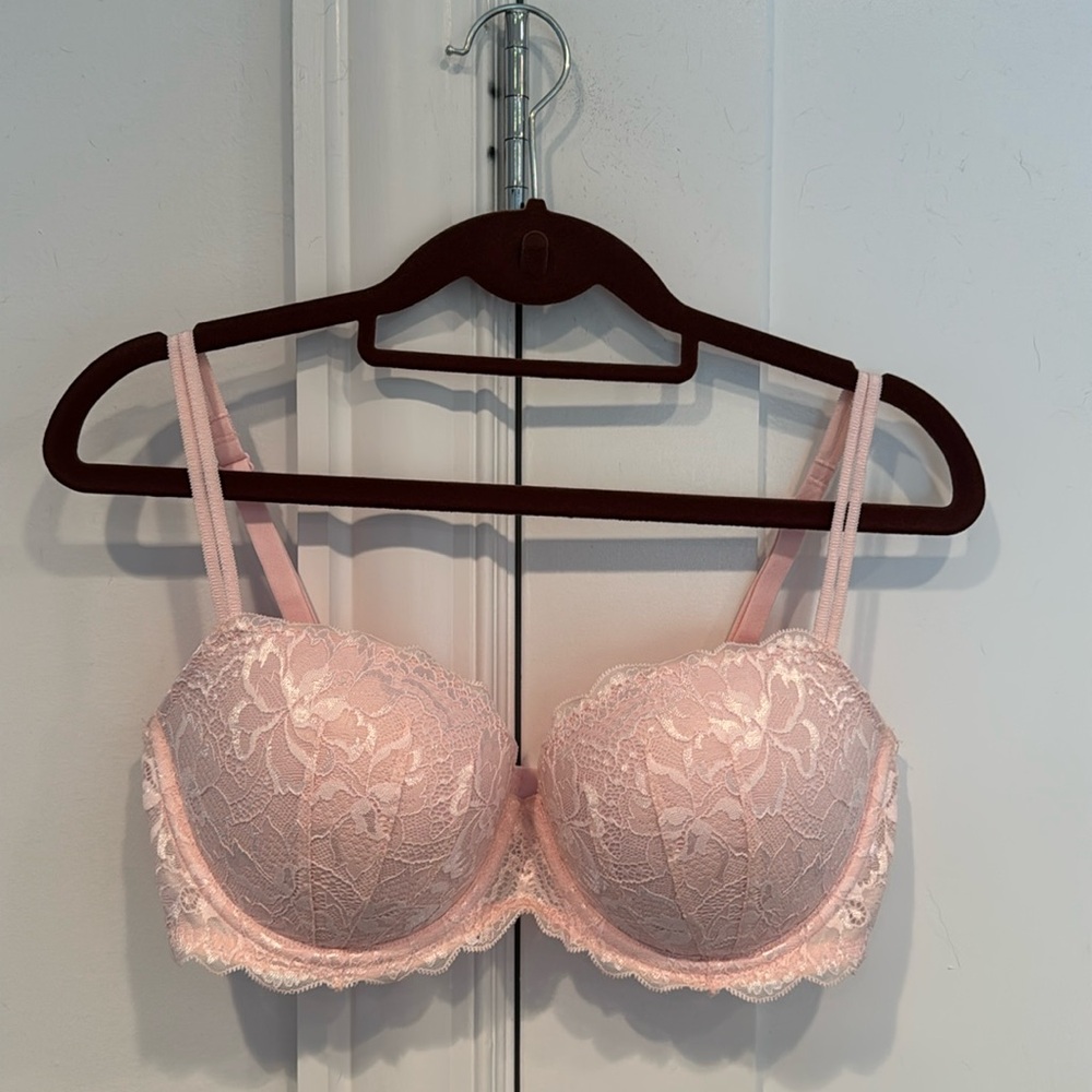 Victoria’s Secret PINK Lace Push-up Bra, Pink, Size 36D